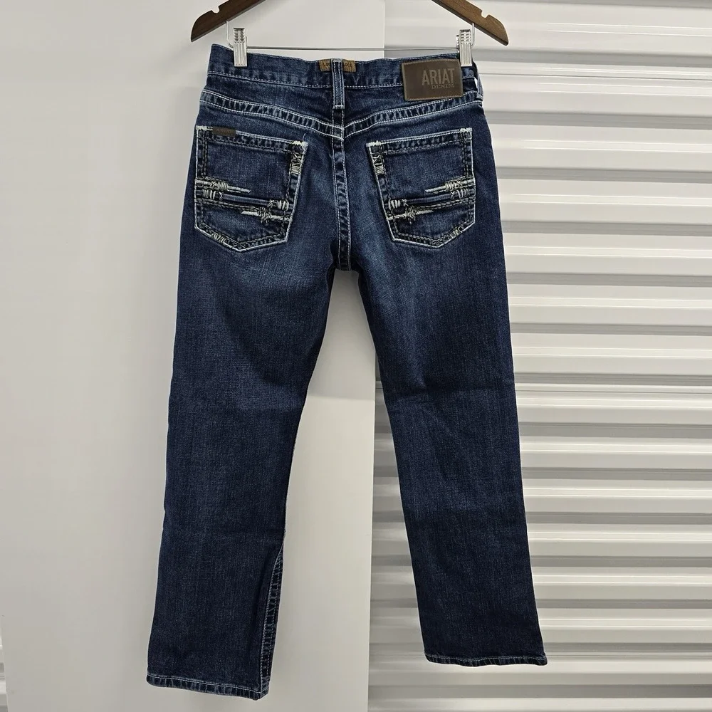 Ariat M5 Straight Fit Jeans Mens 29x28 Dark Wash Western Cowboy Stretch